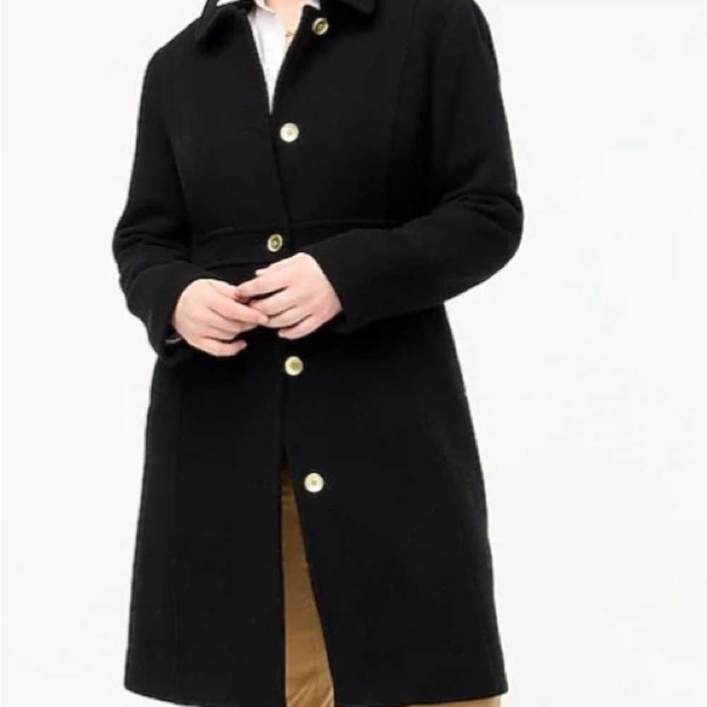 J. Crew Hot Pink Wool Blend Trench Coat with Gold Buttons - Picture 9 of 12